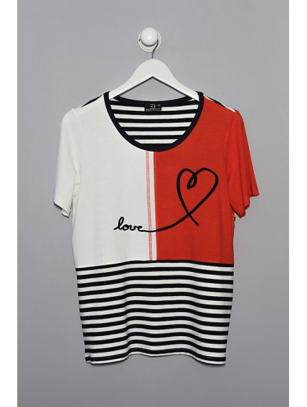 Camiseta combinada corazón Camiseta combinada corazón