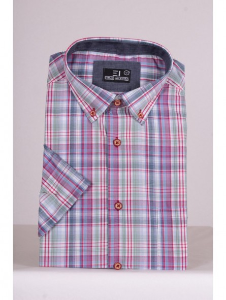 Camisa de cuadros manga corta Camisa de cuadros manga corta