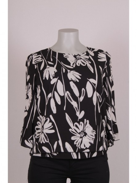 BLUSON 184/BN ESTAMPADO M/3/4